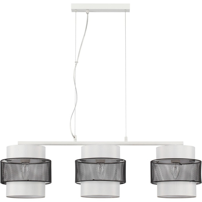 Подвес LUMION ANIMAISA 8002/3A MODERNI LN24 Е27 3*60W 220V белый, черный металл/металл, текстиль