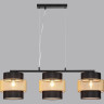 Подвес LUMION ANIMAISA 8003/3A MODERNI LN24 Е27 3*60W 220V черный/черный, золотой металл/металл, текстиль