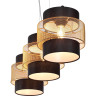 Подвес LUMION ANIMAISA 8003/3A MODERNI LN24 Е27 3*60W 220V черный/черный, золотой металл/металл, текстиль