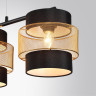 Подвес LUMION ANIMAISA 8003/3A MODERNI LN24 Е27 3*60W 220V черный/черный, золотой металл/металл, текстиль