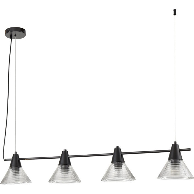 Подвес LUMION CORNE 6595/4A MODERNI LN24 E27 4*60W 220V черный/прозрачный, металл/стекло
