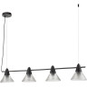 Подвес LUMION CORNE 6595/4A MODERNI LN24 E27 4*60W 220V черный/прозрачный, металл/стекло