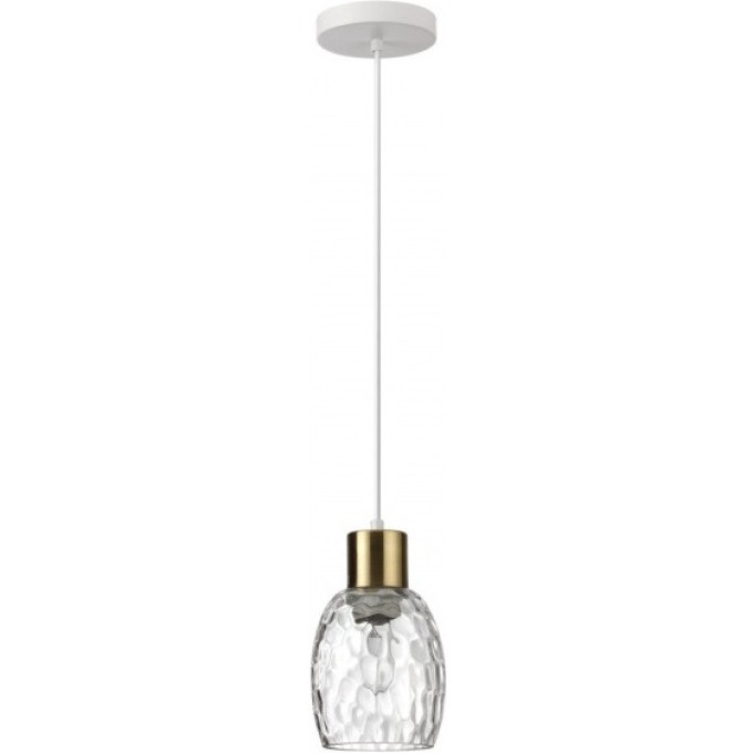 Подвес LUMION ICE 6583/1A MODERNI LN24 E27 1*40W 220V белый, золотой/прозрачный/металл/стекло