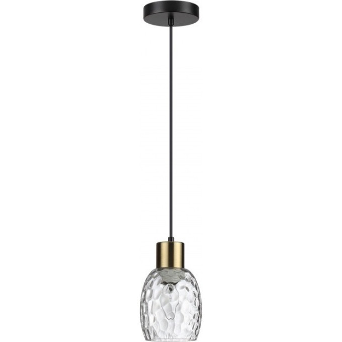 Подвес LUMION ICE 6562/1A MODERNI LN24 E27 1*40W 220V черный, золотой/прозрачный/металл/стекло