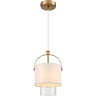 Подвес LUMION JANE 6593/1 MODERNI LN24 E14 1*40W 220V латунь/белый, металл/текстиль, стекло