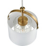 Подвес LUMION JANE 6593/1 MODERNI LN24 E14 1*40W 220V латунь/белый, металл/текстиль, стекло