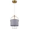 Подвес LUMION JANE 6592/1 MODERNI LN24 E14 1*40W 220V латунь/серый, металл/текстиль, стекло