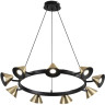 Подвесная люстра LUMION LAMINA 8233/9 COMFI LN25 209 GU10 LED 9*7W 220V черный/золото, металл