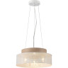 Подвесной светильник LUMION BASALTO 6599/3C MODERNI LN24 Е27 3*40W 220V белый/белый, бежевый металл, эко кожа/металл, стекло