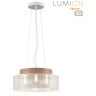 Подвесной светильник LUMION BASALTO 6599/3C MODERNI LN24 Е27 3*40W 220V белый/белый, бежевый металл, эко кожа/металл, стекло