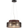 Подвесной светильник LUMION BASALTO 6598/3C MODERNI LN24 Е27 3*40W 220V черный/черный. коричневый металл, эко кожа/металл, стекло