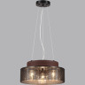 Подвесной светильник LUMION BASALTO 6598/3C MODERNI LN24 Е27 3*40W 220V черный/черный. коричневый металл, эко кожа/металл, стекло