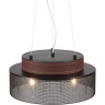 Подвесной светильник LUMION BASALTO 6598/3C MODERNI LN24 Е27 3*40W 220V черный/черный. коричневый металл, эко кожа/металл, стекло