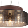 Подвесной светильник LUMION BASALTO 6598/3C MODERNI LN24 Е27 3*40W 220V черный/черный. коричневый металл, эко кожа/металл, стекло