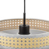 Подвесной светильник LUMION LAUNA 8043/1 MODERNI LN25 Е27 1*60W 220V черный/серый/бежевый, металл/текстиль/ротанг