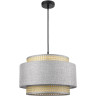 Подвесной светильник LUMION LAUNA 8043/1 MODERNI LN25 Е27 1*60W 220V черный/серый/бежевый, металл/текстиль/ротанг