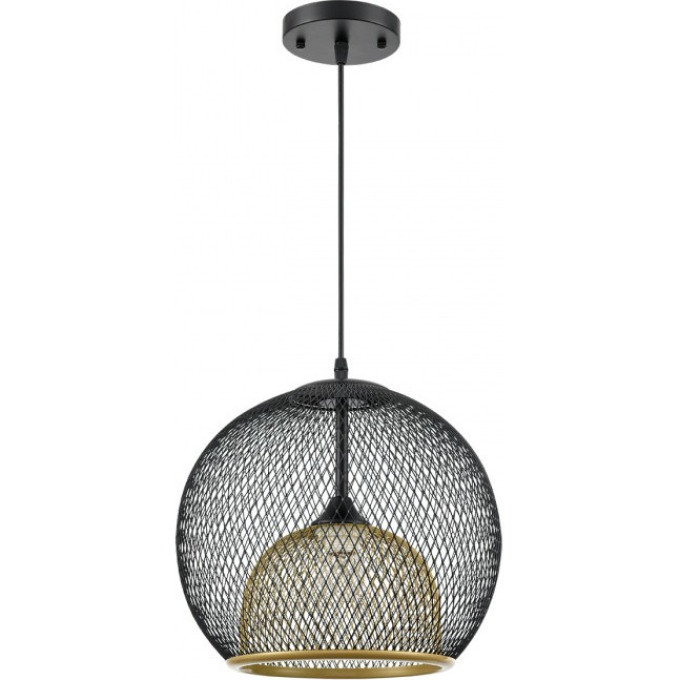 Подвесной светильник LUMION LEONELA 8052/1А SUSPENTIONI LN24 E27 1*60W 220V черный/черный, золото металл/металл