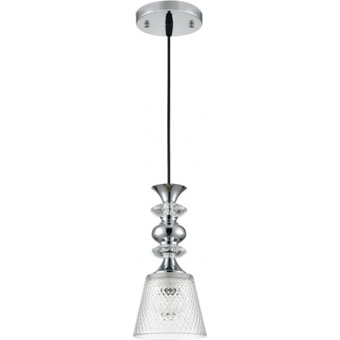 Подвесной светильник LUMION MANOLA 8049/1А SUSPENTIONI LN24 E27 1*60W 220V хром/прозрачный металл/стекло