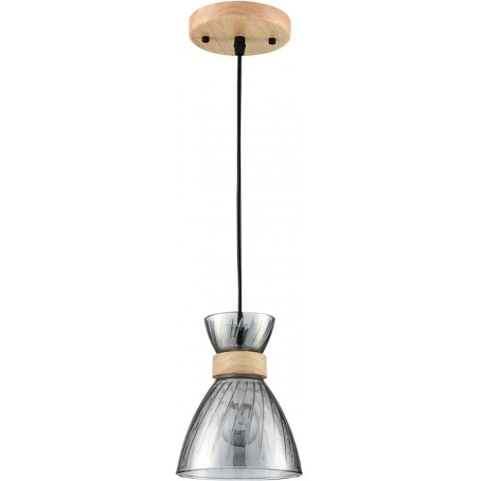 Подвесной светильник LUMION MIRABELA 8050/1А SUSPENTIONI LN24 E27 1*60W 220V дерево/смоки металл/стекло