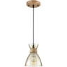 Подвесной светильник LUMION MIRABELA 8051/1А SUSPENTIONI LN24 E27 1*60W 220V дерево/амбер металл/стекло