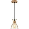 Подвесной светильник LUMION MIRABELA 8051/1А SUSPENTIONI LN24 E27 1*60W 220V дерево/амбер металл/стекло