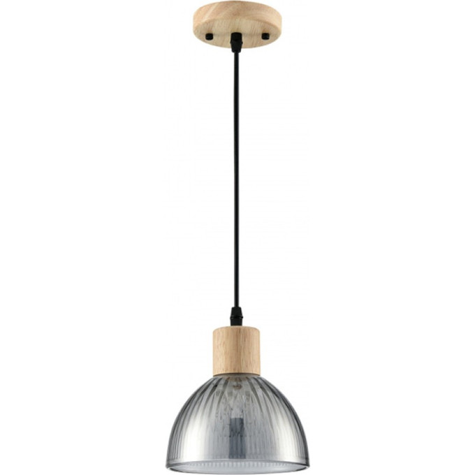 Подвесной светильник LUMION NATANA 8053/1А SUSPENTIONI LN24 E27 1*60W 220V дерево/смоки металл/стекло