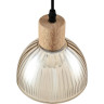 Подвесной светильник LUMION NATANA 8054/1А SUSPENTIONI LN24 E27 1*60W 220V дерево/амбер металл/стекло