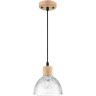 Подвесной светильник LUMION NATANA 8055/1А SUSPENTIONI LN24 E27 1*60W 220V дерево/прозрачный металл/стекло