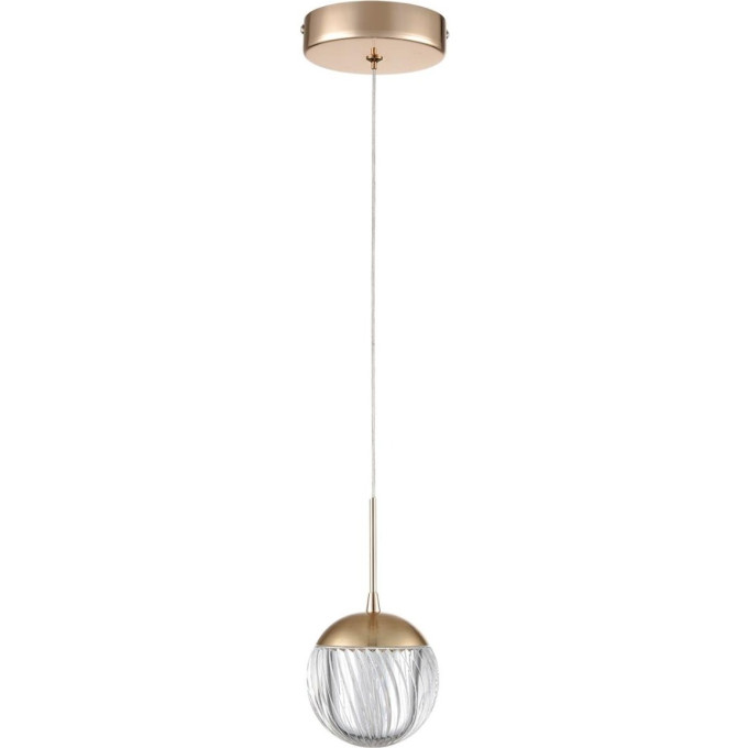 Подвесной светильник LUMION RIMINI 8083/1A LEDIO LN25 320 LED 1*3W 220V золото/прозрачный, металл/акрил