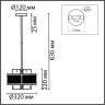 Подвесной светильник LUMION ZARINA 8007/3 MODERNI LN24 Е14 3*40W 220V черный/черный, золотой металл/металл, стекло