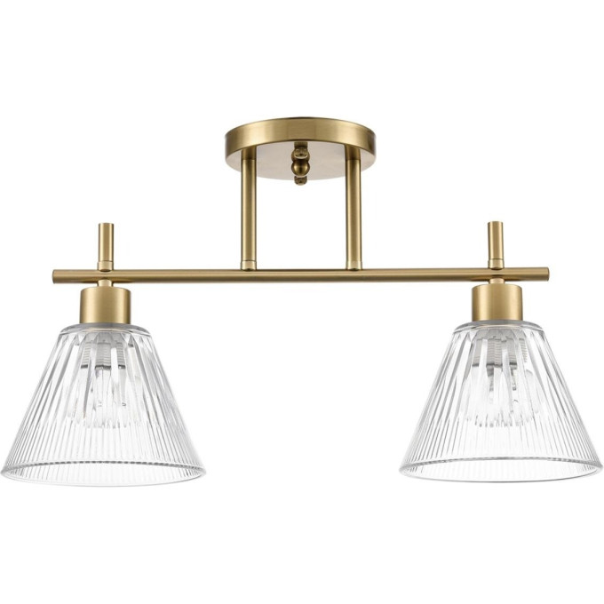 Потолочная люстра LUMION VIVIAN COMFI LN25 8188/2C E14 2*40W 220V латунь/прозрачный, металл/стекло