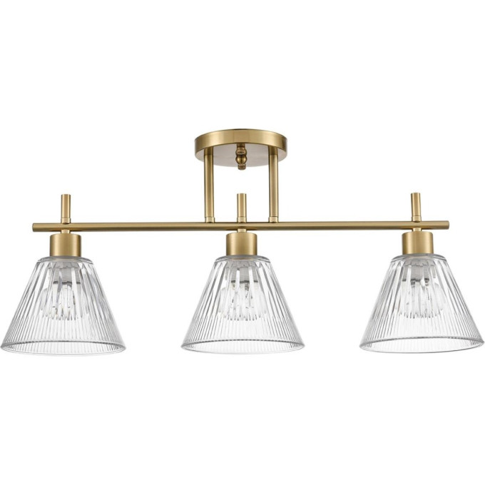 Потолочная люстра LUMION VIVIAN COMFI LN258188/3C E14 3*40W 220V латунь/прозрачный, металл/стекло