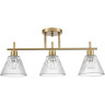 Потолочная люстра LUMION VIVIAN COMFI LN258188/3C E14 3*40W 220V латунь/прозрачный, металл/стекло