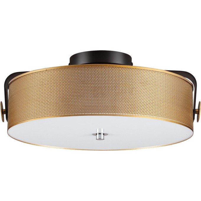 Потолочный светильник LUMION DRUMY 6597/40L LEDIO LN24 LED 40W 4000К 220V черный, античная латунь/античная латунь металл/металл, стекло